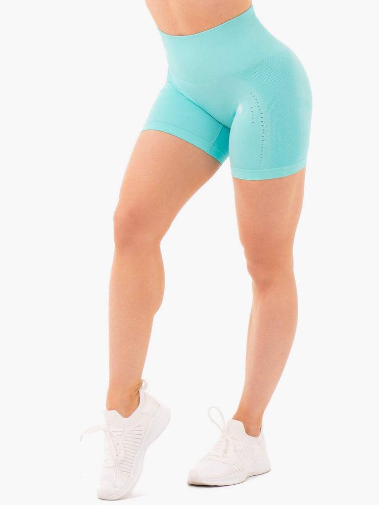 Aqua Marl Ryderwear Women Shorts Seamless Staples Women\'s Shorts | AU2042JJ