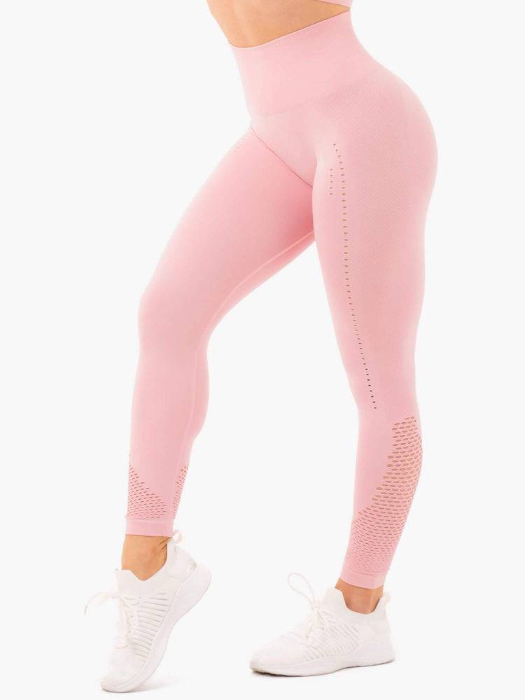 Baby Pink Marl Ryderwear Women Leggings Seamless Staples Women's Leggings | AU1919BC