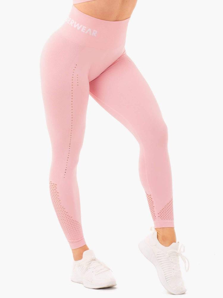 Baby Pink Marl Ryderwear Women Leggings Seamless Staples Women's Leggings | AU1919BC