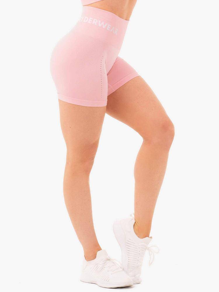 Baby Pink Marl Ryderwear Women Shorts Seamless Staples Women's Shorts | AU2197HK