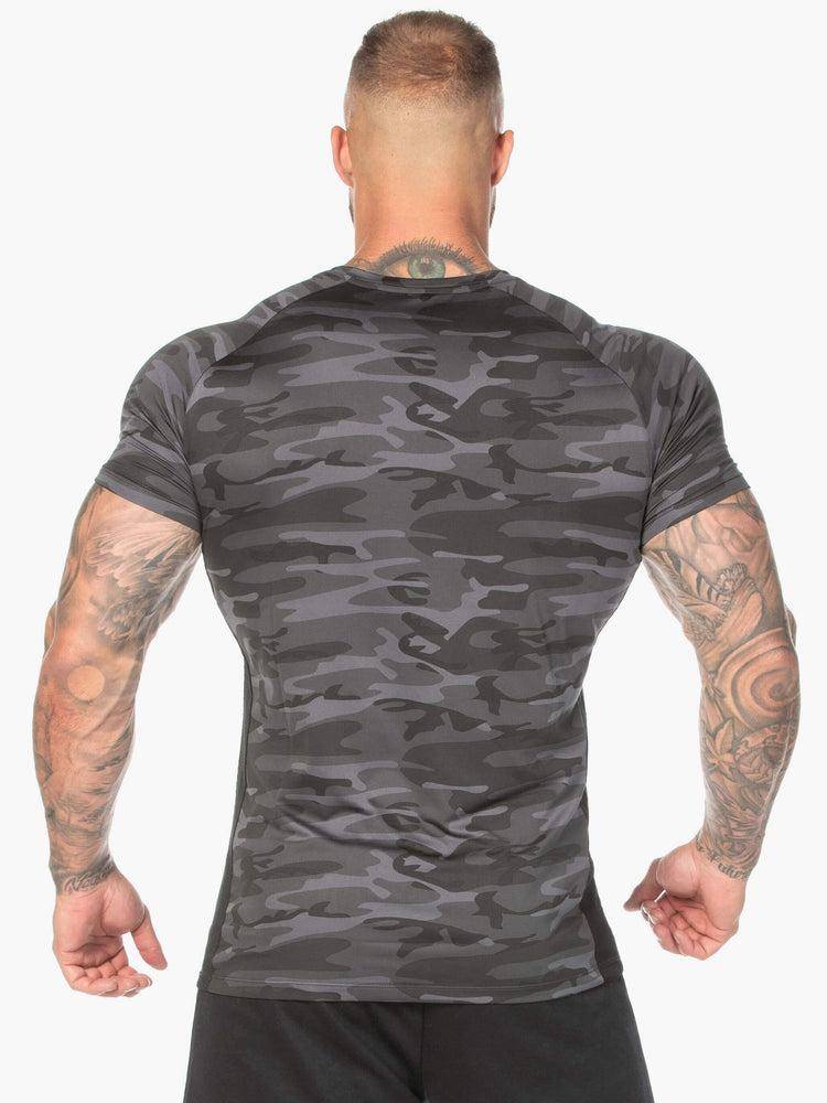 Black Camo Ryderwear Men T Shirts Camo Mesh Men's T Shirts | AU1207FM