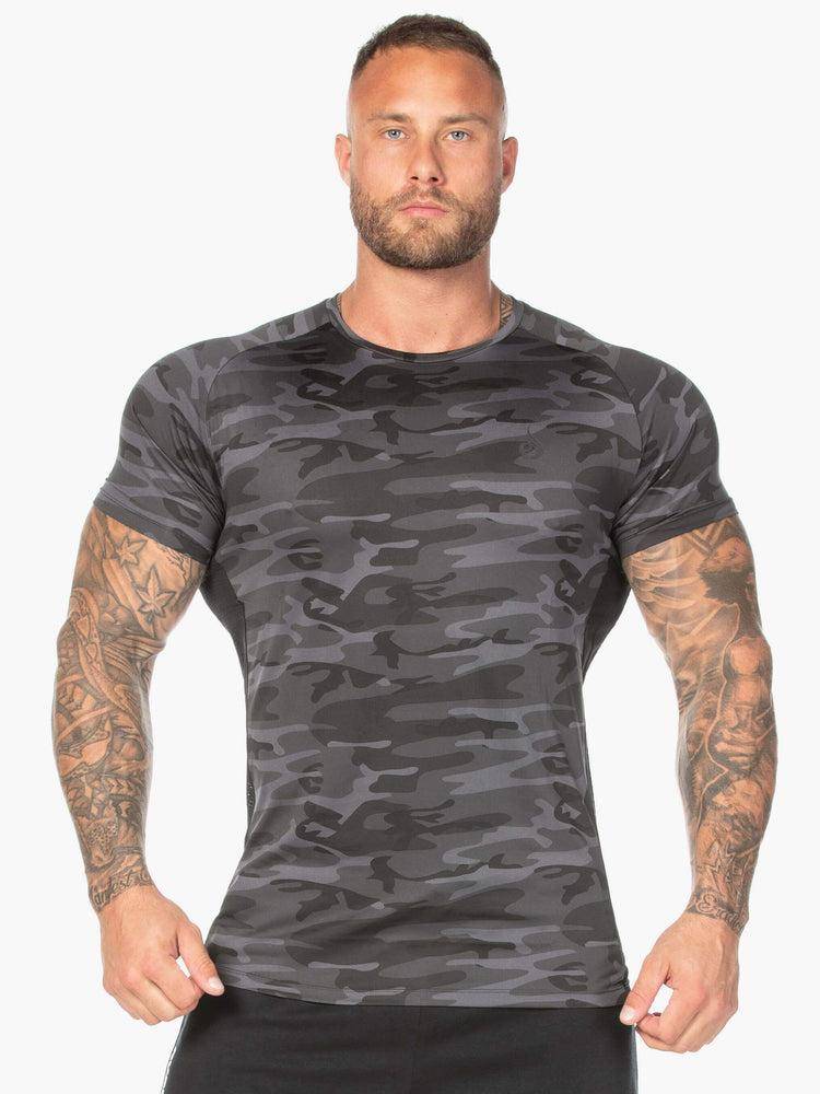 Black Camo Ryderwear Men T Shirts Camo Mesh Men\'s T Shirts | AU1207FM