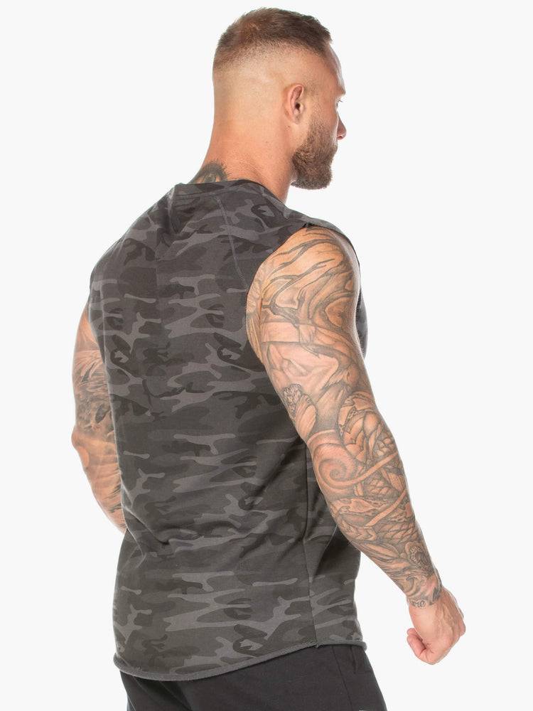 Black Camo Ryderwear Men Tanks Camo Fleece Tank Men's Tanks | AU1072OR