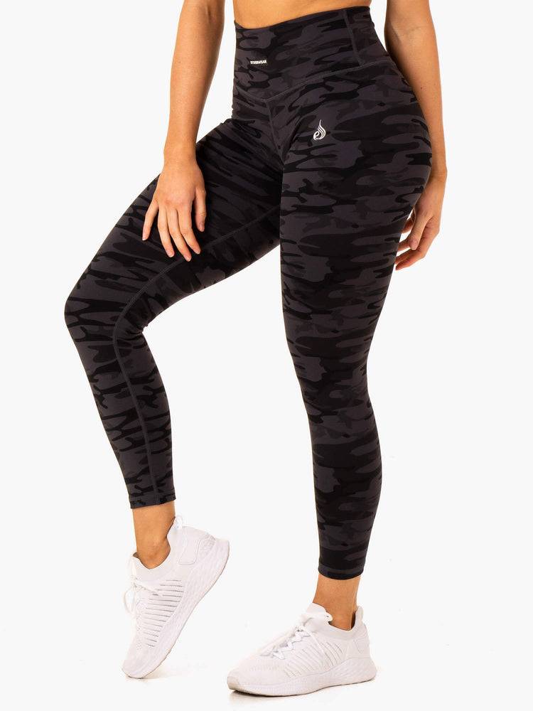 Black Camo Ryderwear Women Leggings Base Full Length Women's Leggings | AU1883FM