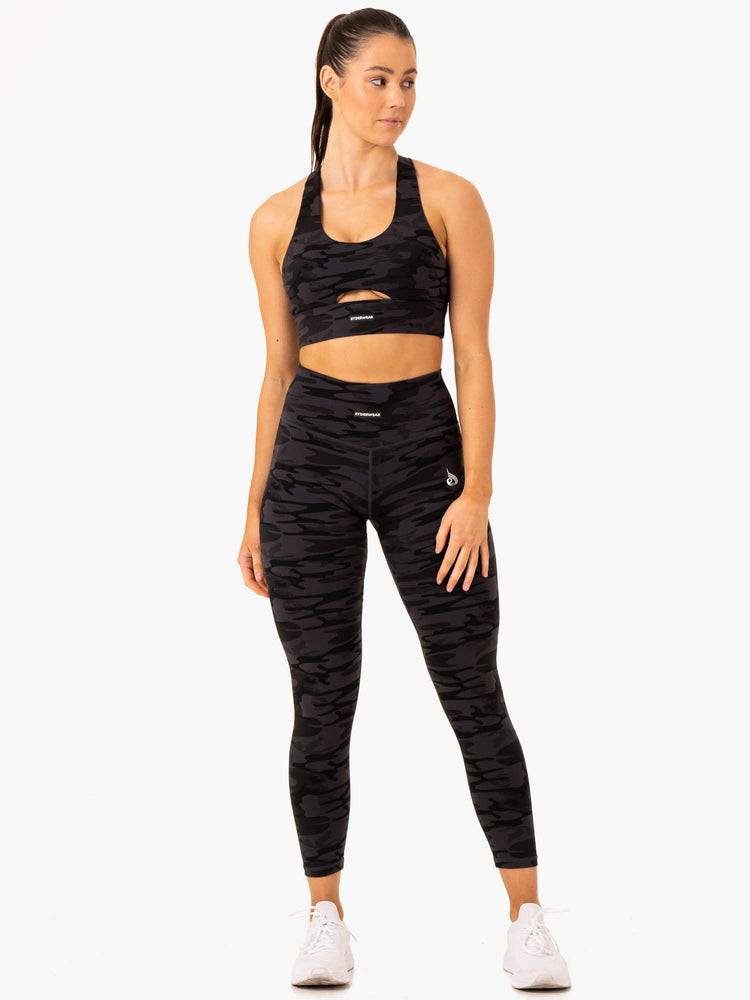 Black Camo Ryderwear Women Leggings Base Full Length Women's Leggings | AU1883FM