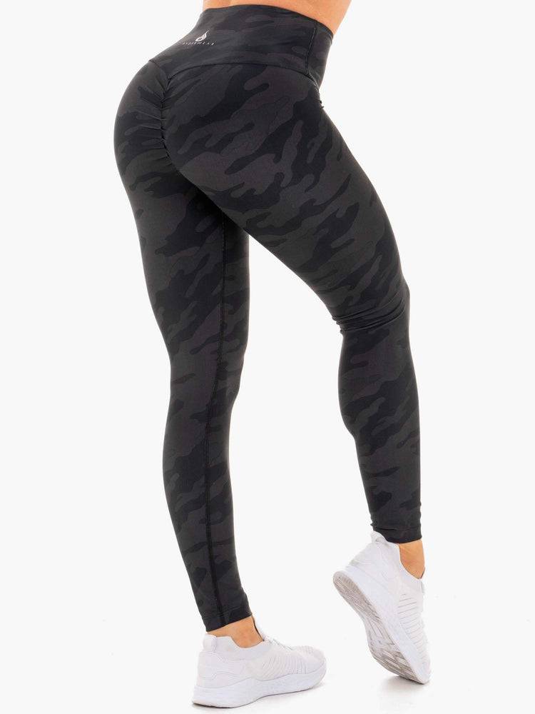 Black Camo Ryderwear Women Leggings High Waisted Camo Women's Leggings | AU1927YU