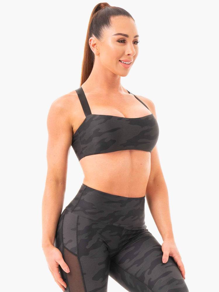 Black Camo Ryderwear Women Sports Bra Camo Women's Sports Bra | AU2445AP