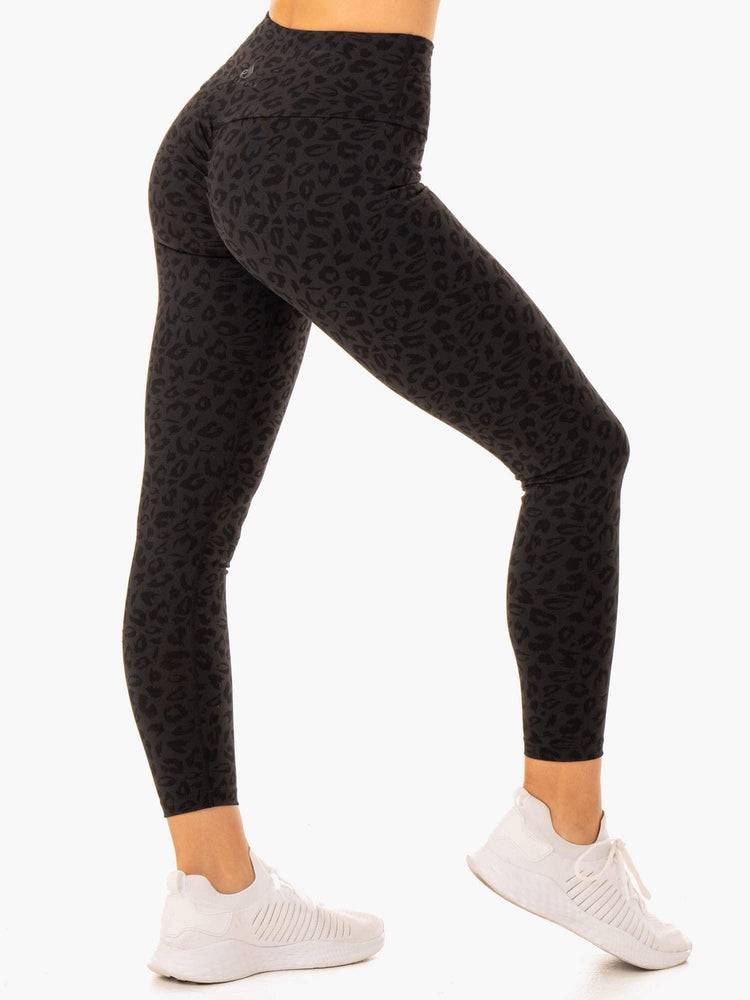 Black Leopard Ryderwear Women Leggings Adapt High Waisted Scrunch Women\'s Leggings | AU1846EX