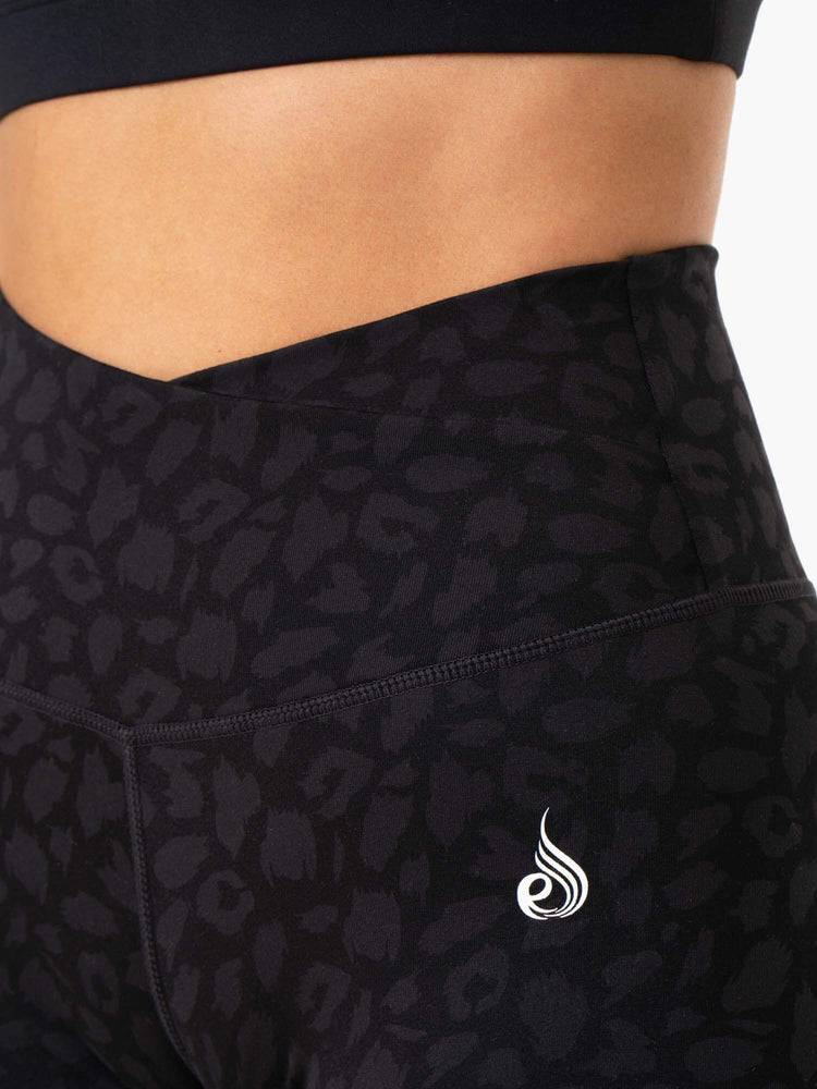 Black Leopard Ryderwear Women Shorts Amazon High Waisted Women's Shorts | AU1974QZ