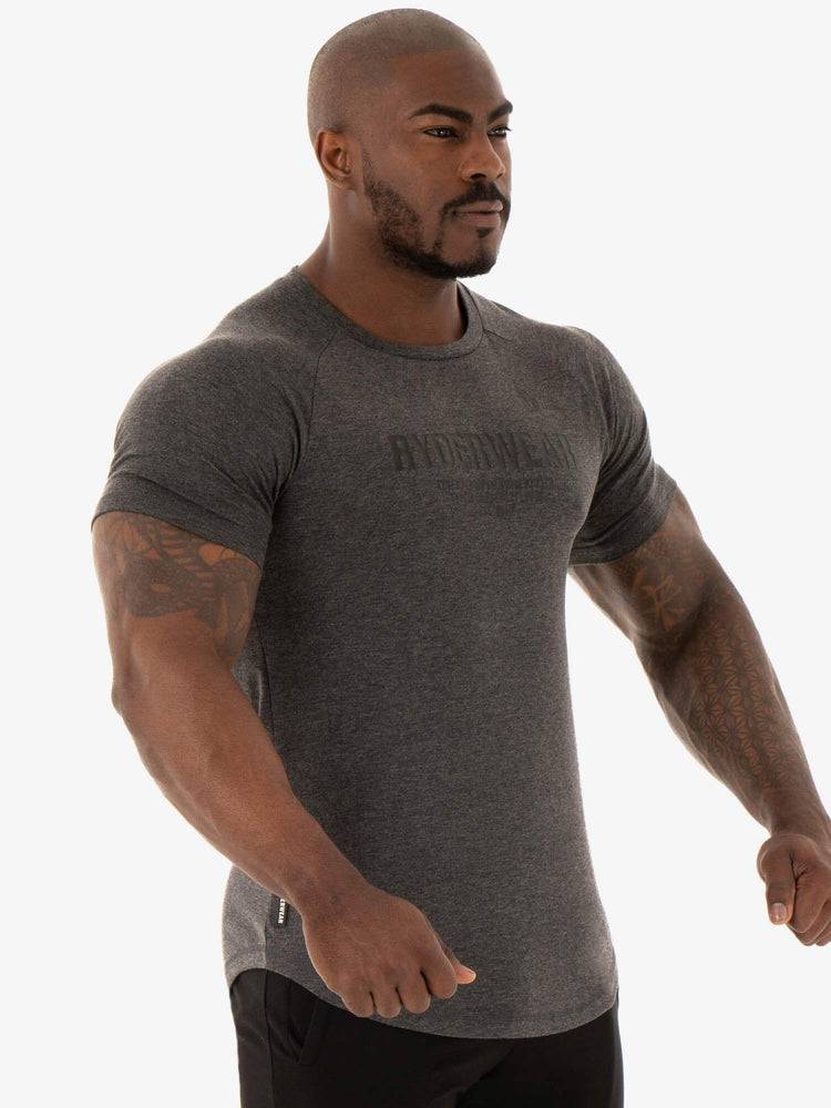 Black Marl Ryderwear Men T Shirts Focus Men's T Shirts | AU1225YU