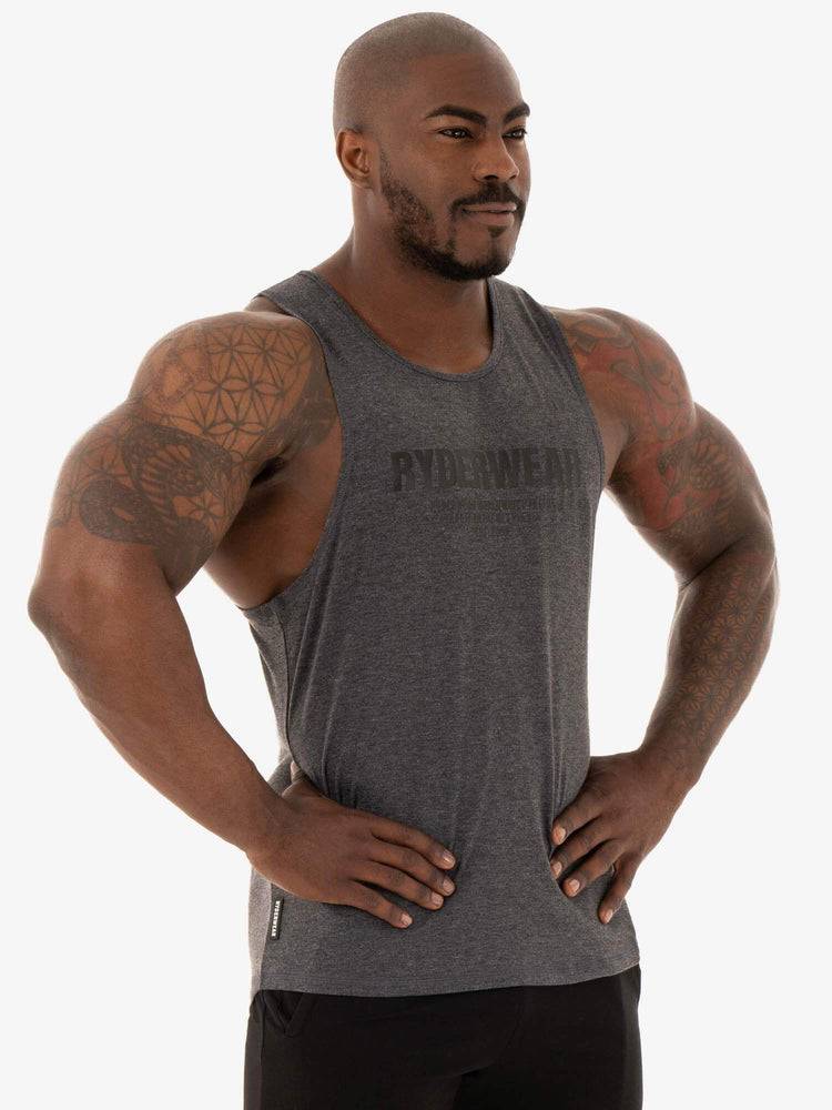 Black Marl Ryderwear Men Tanks Focus Baller Tank Men's Tanks | AU1102DN