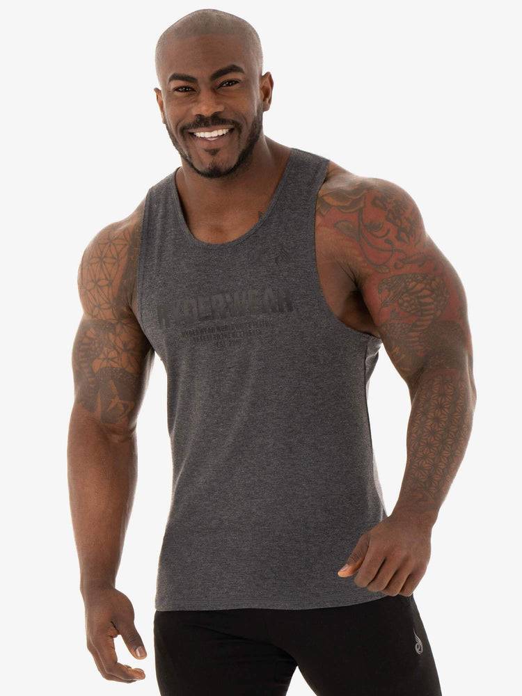 Black Marl Ryderwear Men Tanks Focus Baller Tank Men\'s Tanks | AU1102DN