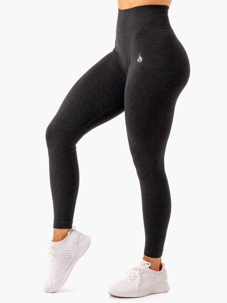 Black Marl Ryderwear Women Leggings Essential Seamless Women's Leggings | AU1771YU