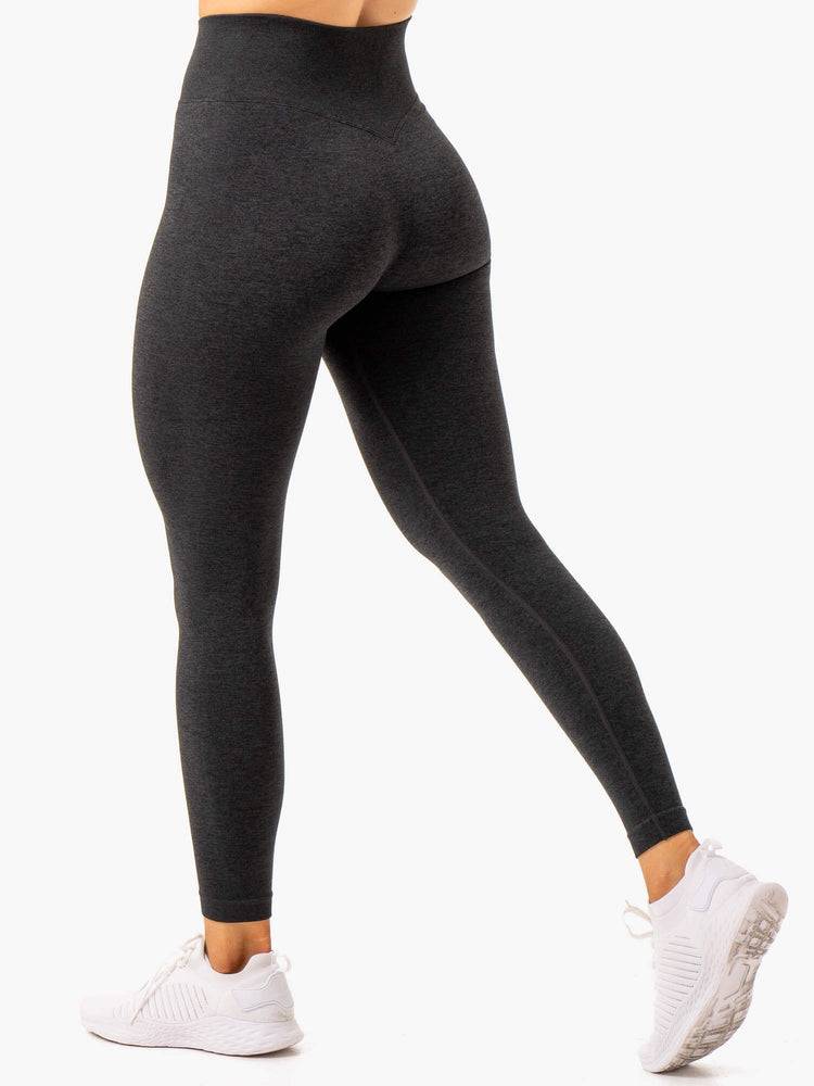 Black Marl Ryderwear Women Leggings Essential Seamless Women's Leggings | AU1771YU