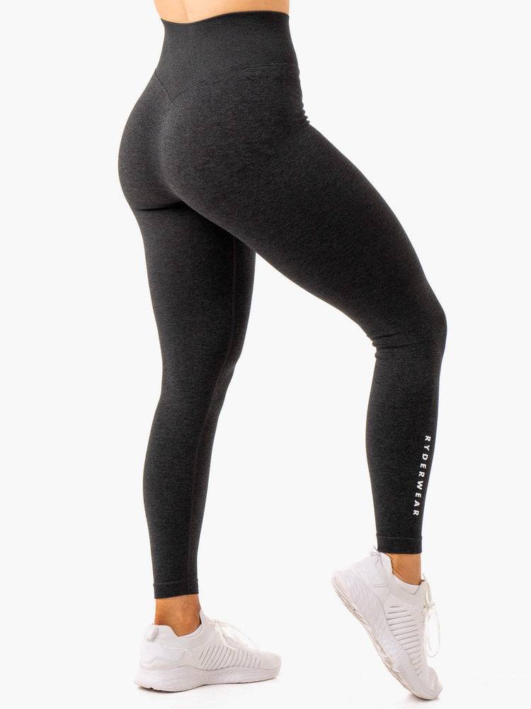 Black Marl Ryderwear Women Leggings Essential Seamless Women\'s Leggings | AU1771YU