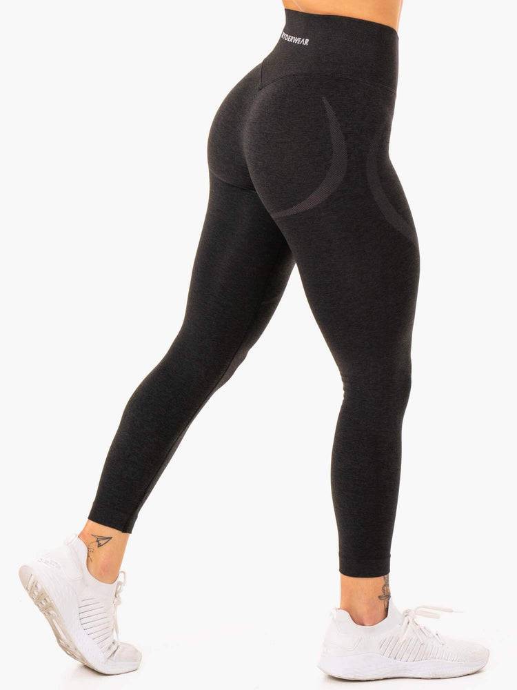 Black Marl Ryderwear Women Leggings Sculpt Seamless Women's Leggings | AU1761CE