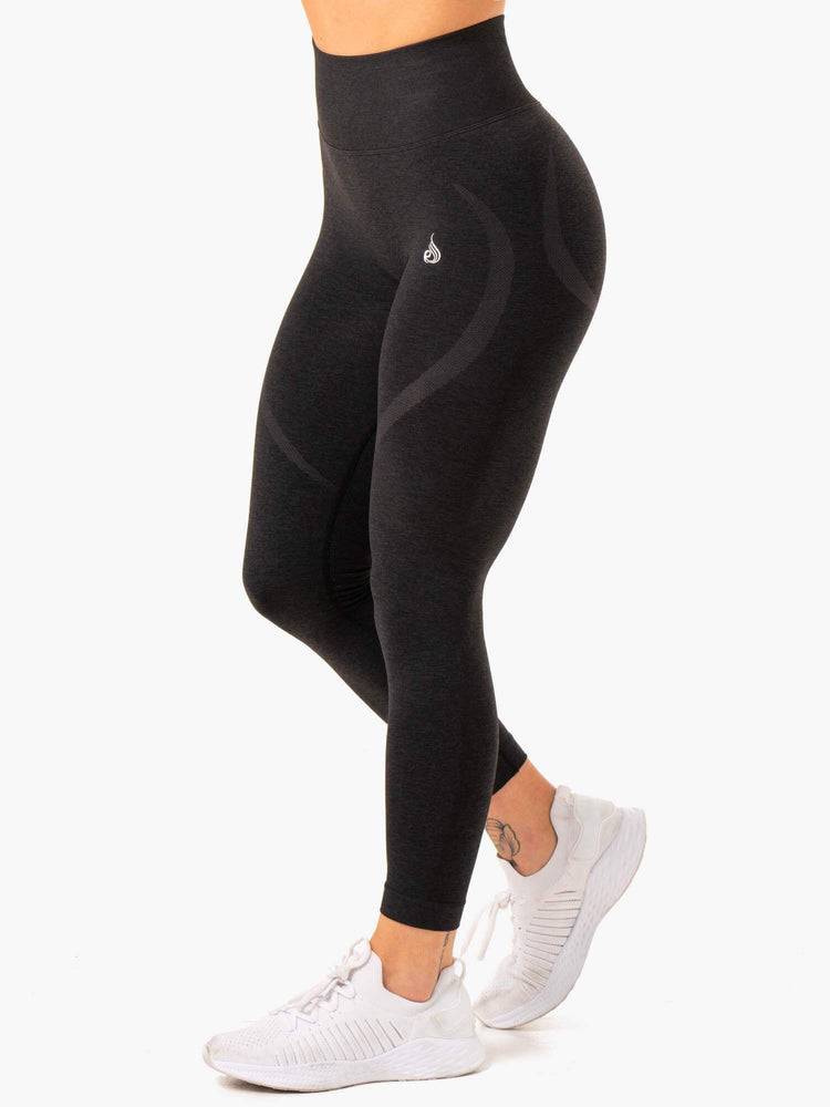 Black Marl Ryderwear Women Leggings Sculpt Seamless Women's Leggings | AU1761CE