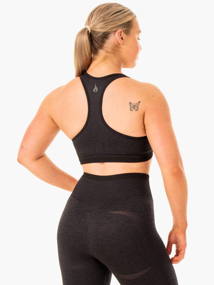 Black Marl Ryderwear Women Sports Bra Excel Seamless Women's Sports Bra | AU2277KI