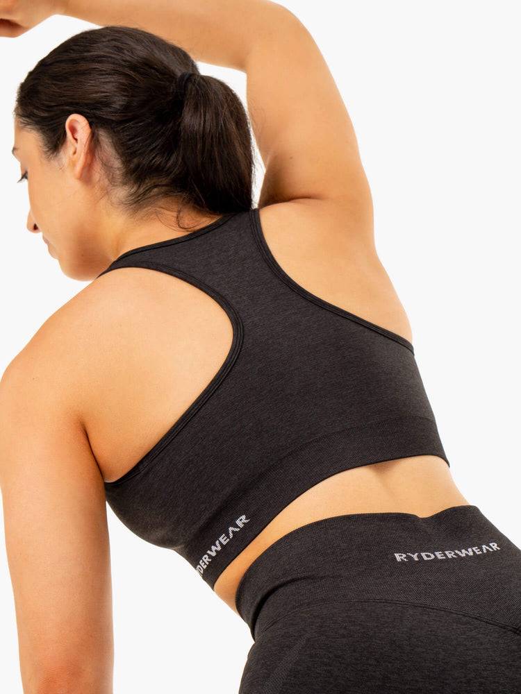 Black Marl Ryderwear Women Sports Bra Sculpt Seamless Racer Back Women's Sports Bra | AU2295PQ