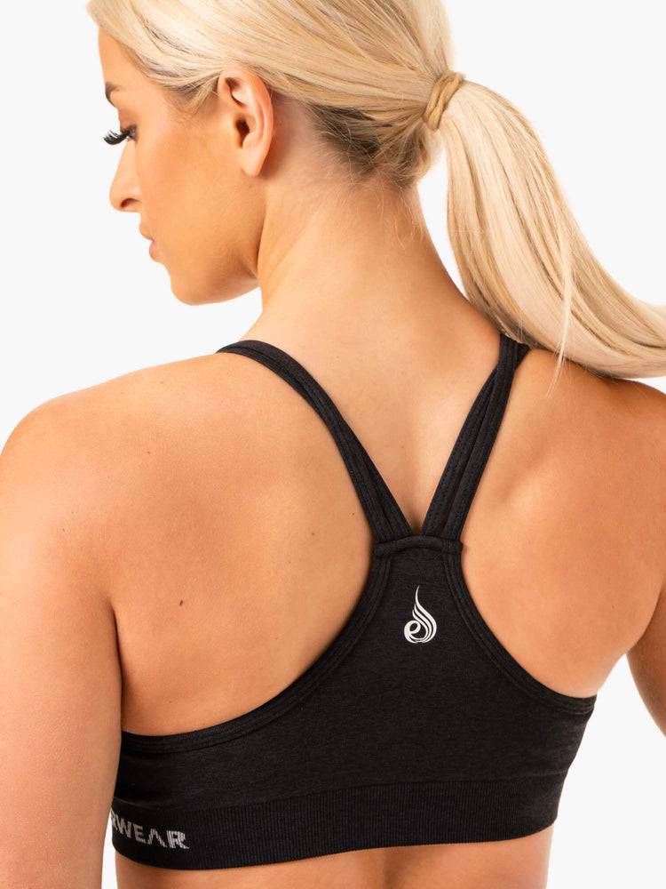 Black Marl Ryderwear Women Sports Bra Sculpt Seamless Women's Sports Bra | AU2472PQ