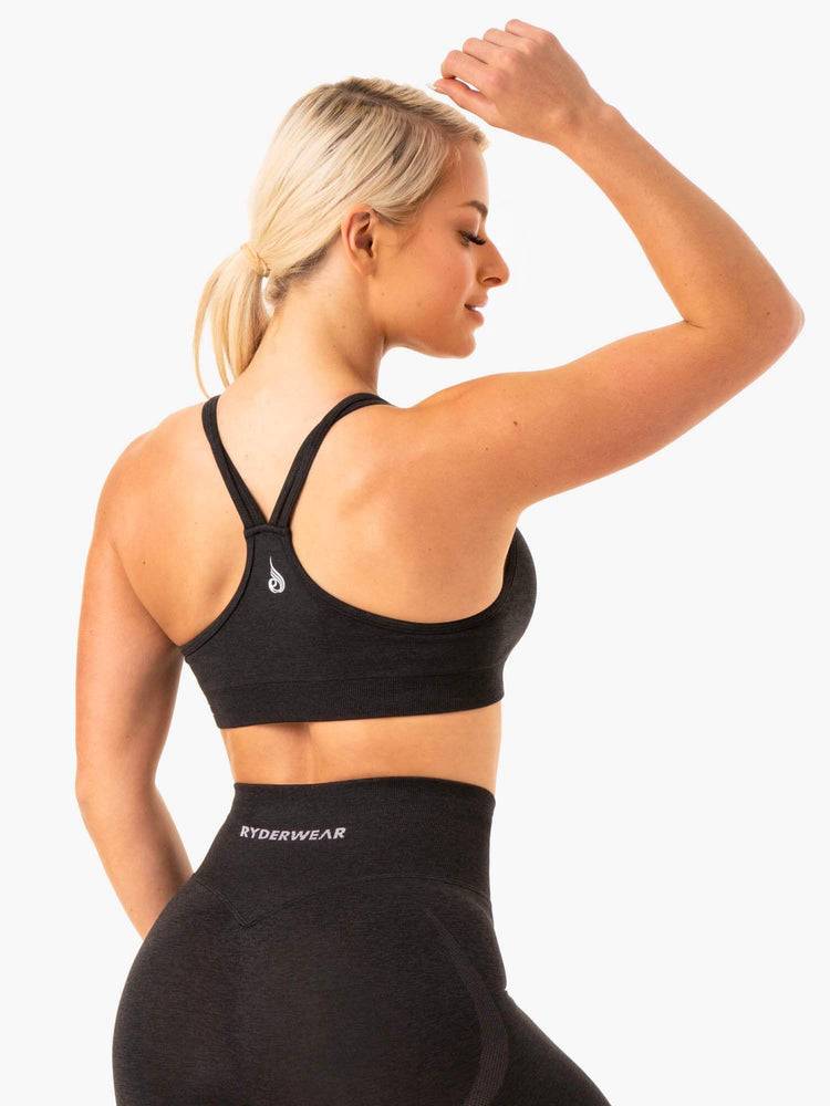 Black Marl Ryderwear Women Sports Bra Sculpt Seamless Women's Sports Bra | AU2472PQ