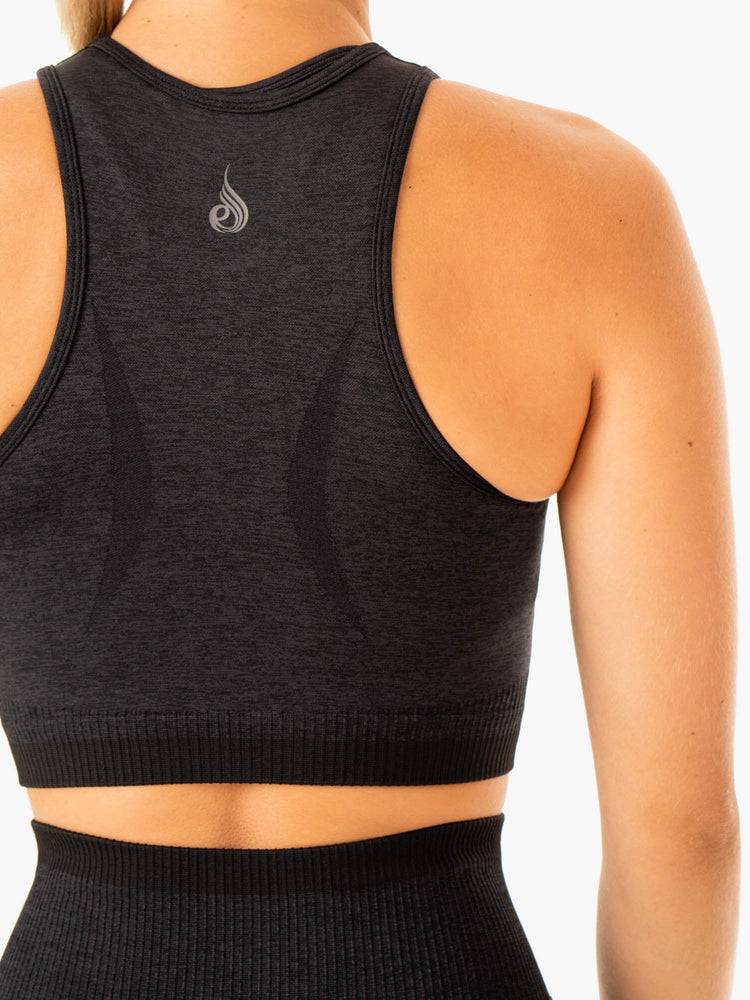 Black Marl Ryderwear Women Tanks Excel Seamless Women's Tanks | AU2961YU