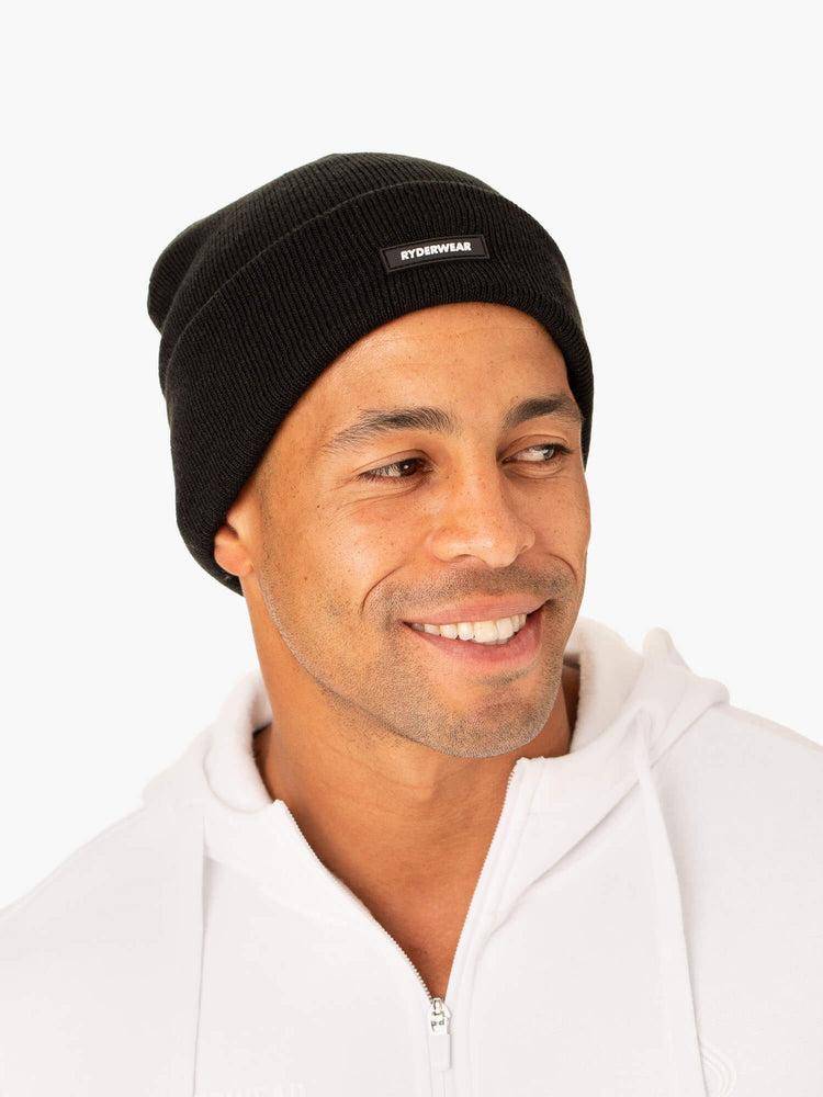 Black Ryderwear Men Caps Ryderwear Beanie Men's Caps | AU1614TV