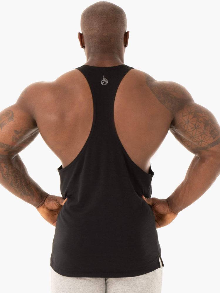 Black Ryderwear Men Gym Stringers Base Stringer T-Back Men's Gym Stringers | AU1501CE