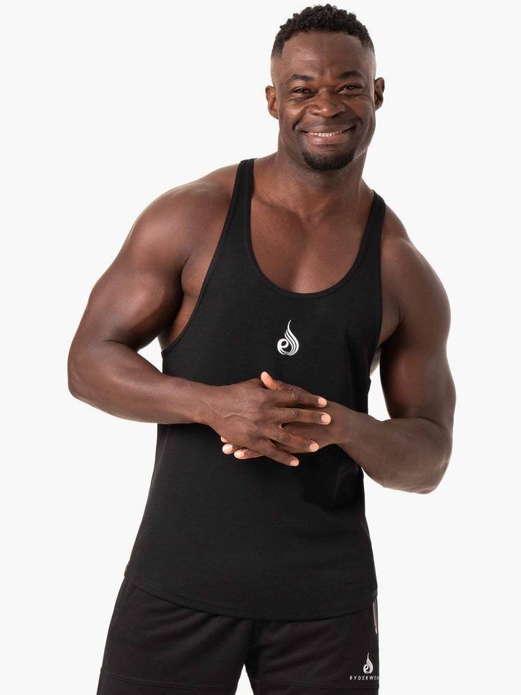 Black Ryderwear Men Gym Stringers Define Mesh T-Back Men\'s Gym Stringers | AU1510TV