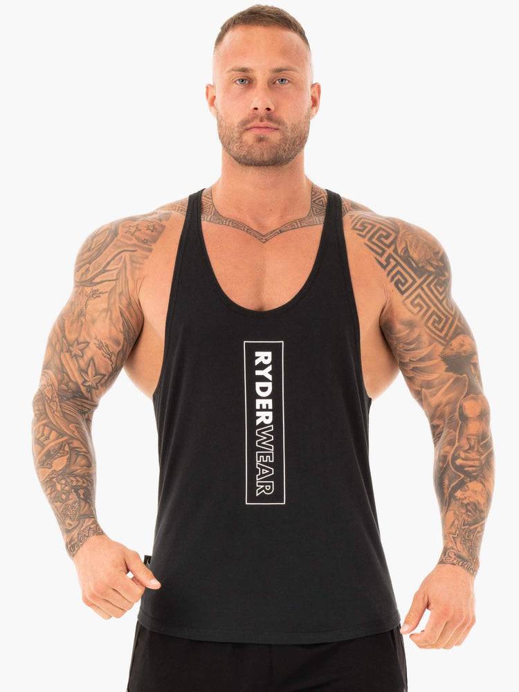 Black Ryderwear Men Gym Stringers Flex T-Back Stringer Men\'s Gym Stringers | AU1517SO