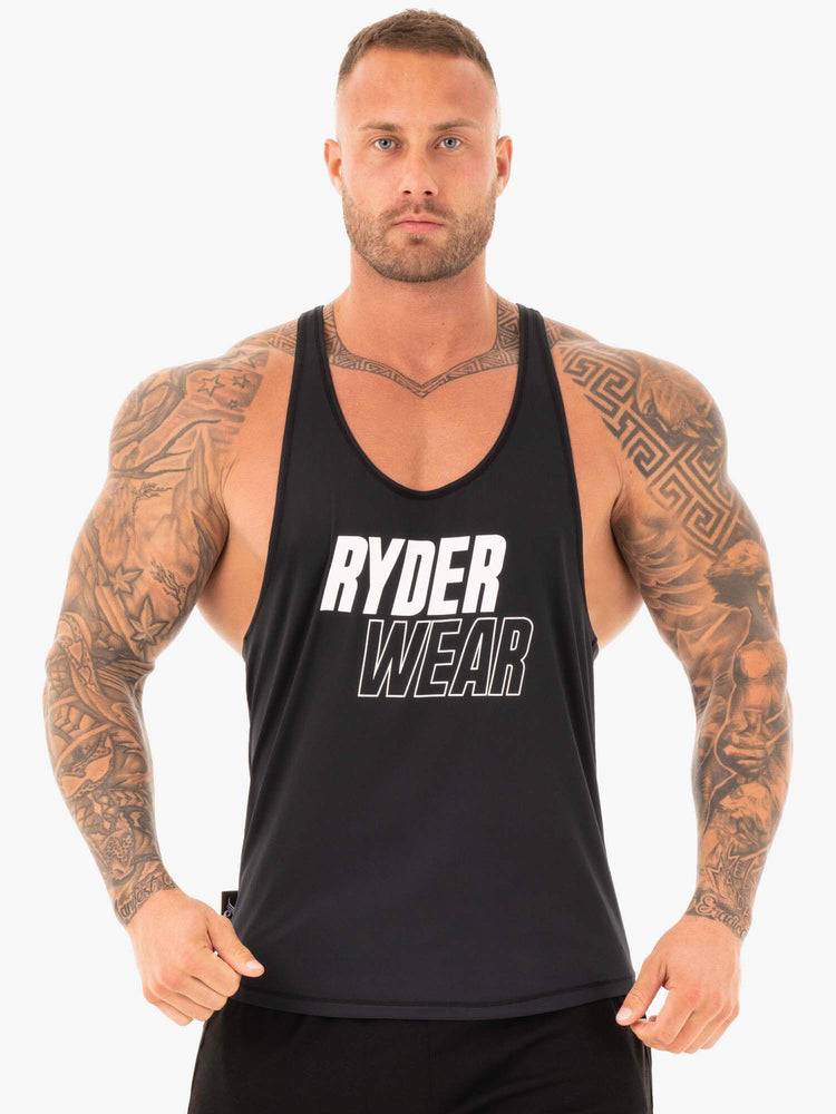 Black Ryderwear Men Gym Stringers Lift T-Back Stringer Men\'s Gym Stringers | AU1523KI