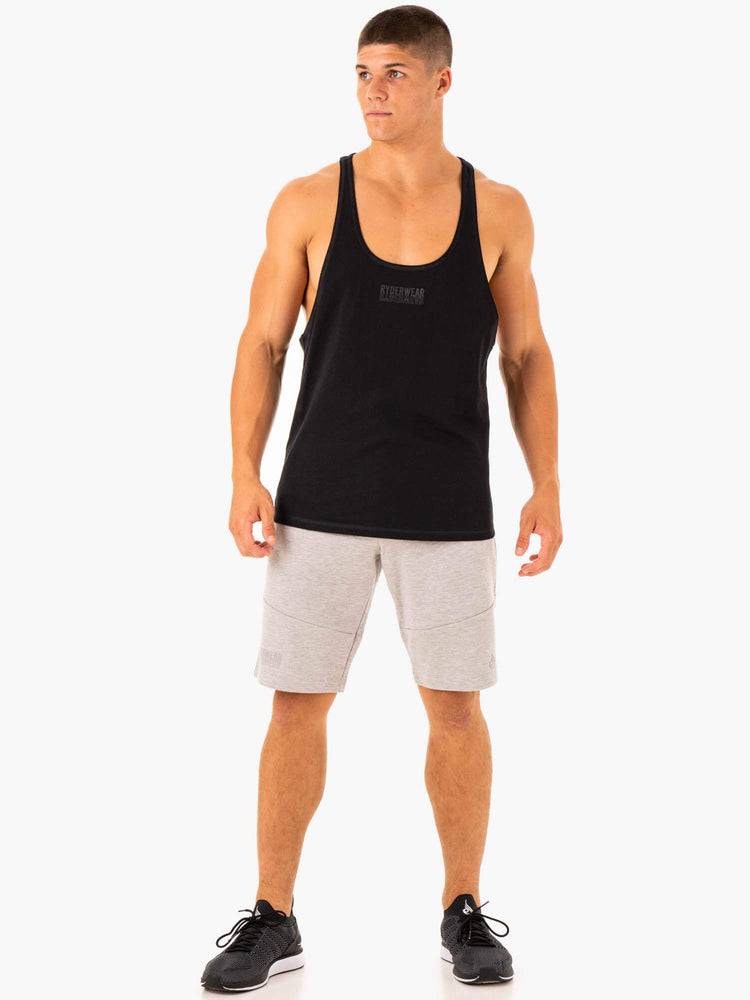 Black Ryderwear Men Gym Stringers Limitless Stringer T-Back Men's Gym Stringers | AU1524LH