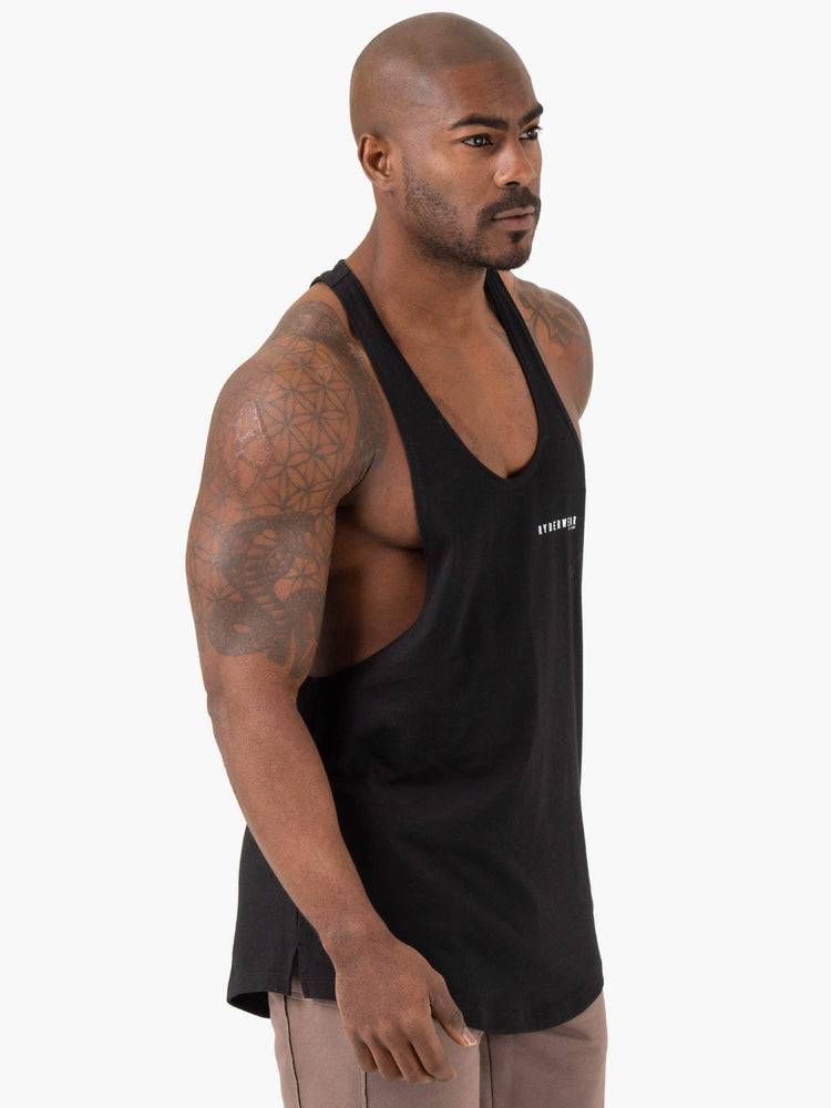 Black Ryderwear Men Gym Stringers Pursuit Stringer T-Back Men's Gym Stringers | AU1536TV