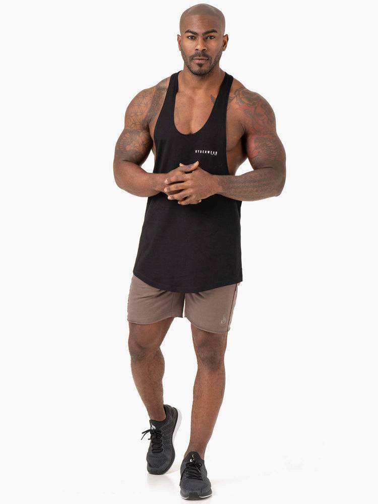 Black Ryderwear Men Gym Stringers Pursuit Stringer T-Back Men's Gym Stringers | AU1536TV