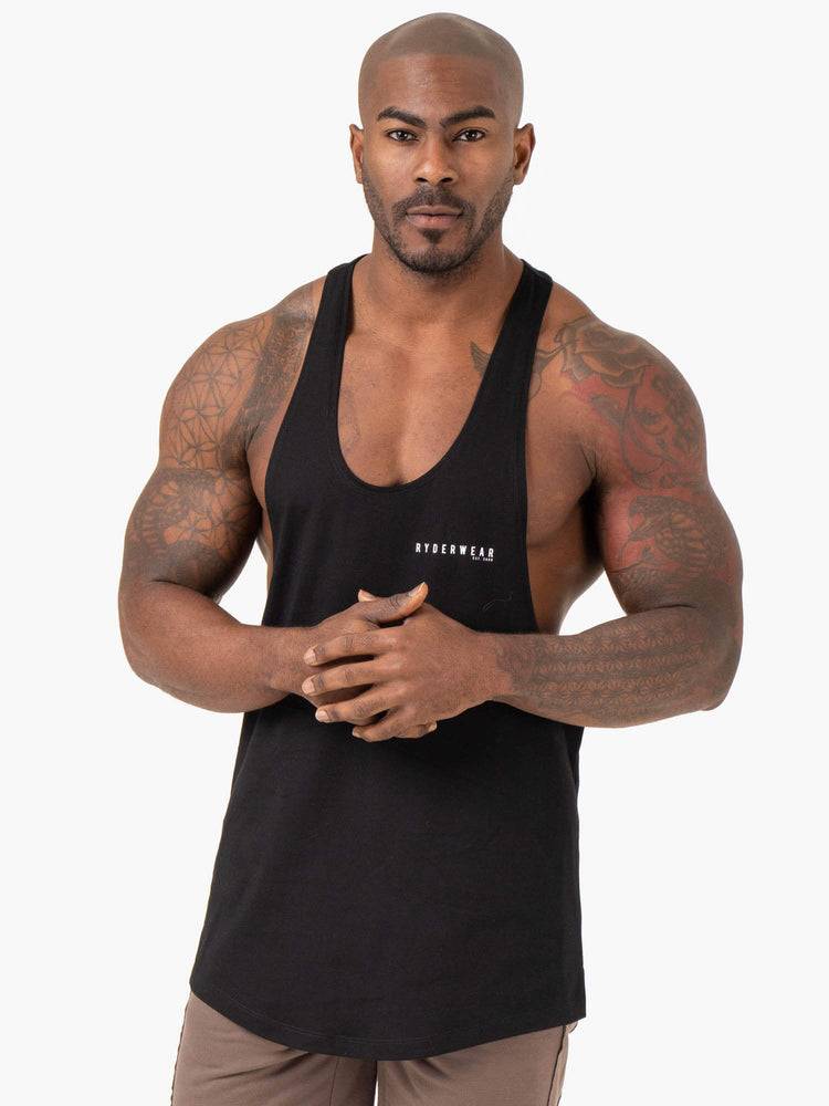 Black Ryderwear Men Gym Stringers Pursuit Stringer T-Back Men\'s Gym Stringers | AU1536TV