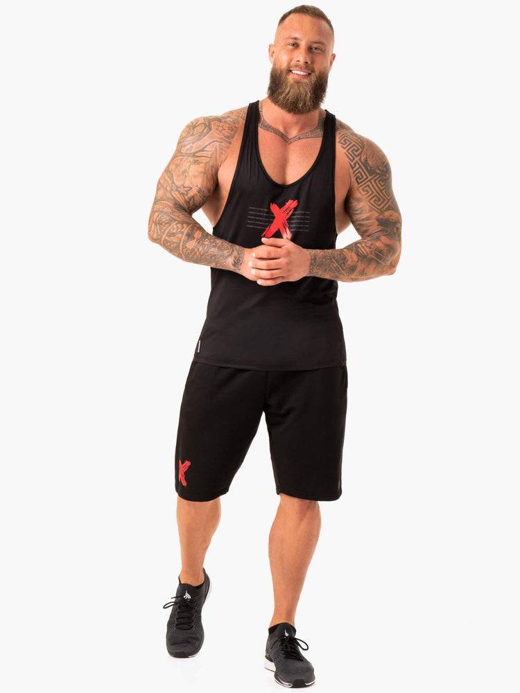 Black Ryderwear Men Gym Stringers RWXKG T-Back Men's Gym Stringers | AU1541PQ