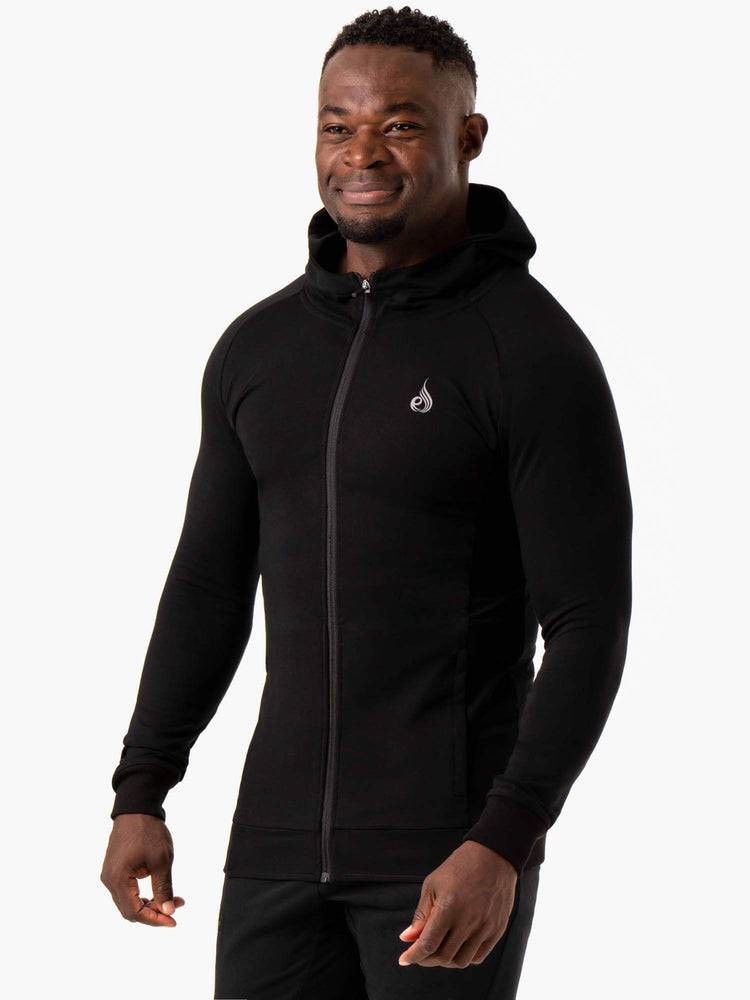 Black Ryderwear Men Hoodie Critical Zip Up Men's Hoodie | AU1458TV