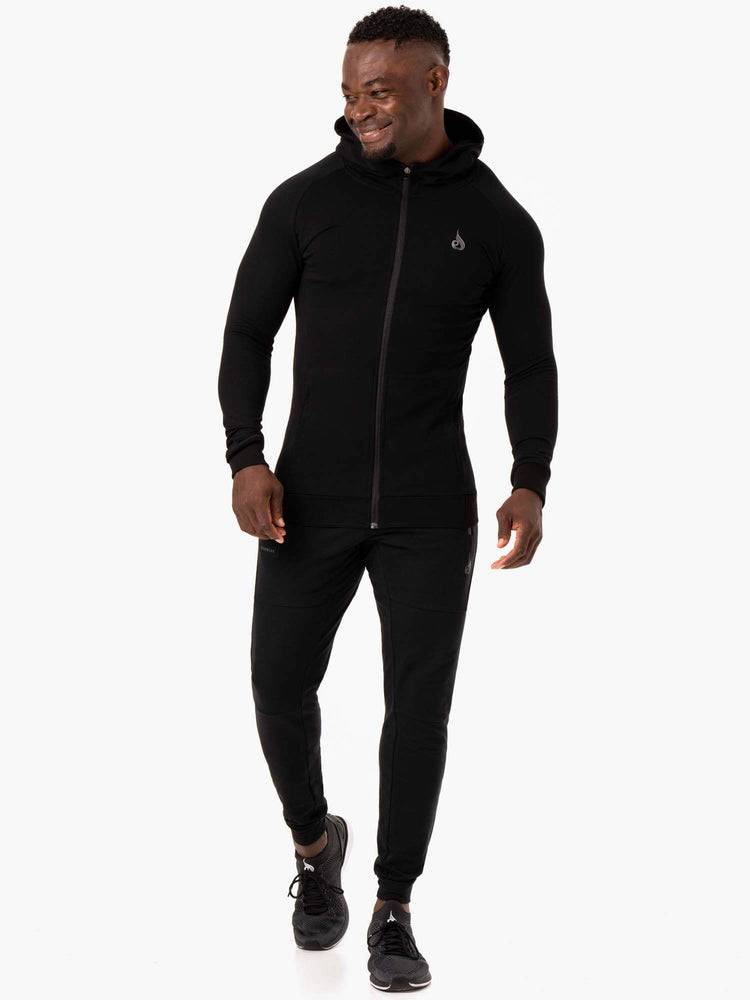 Black Ryderwear Men Hoodie Critical Zip Up Men's Hoodie | AU1458TV