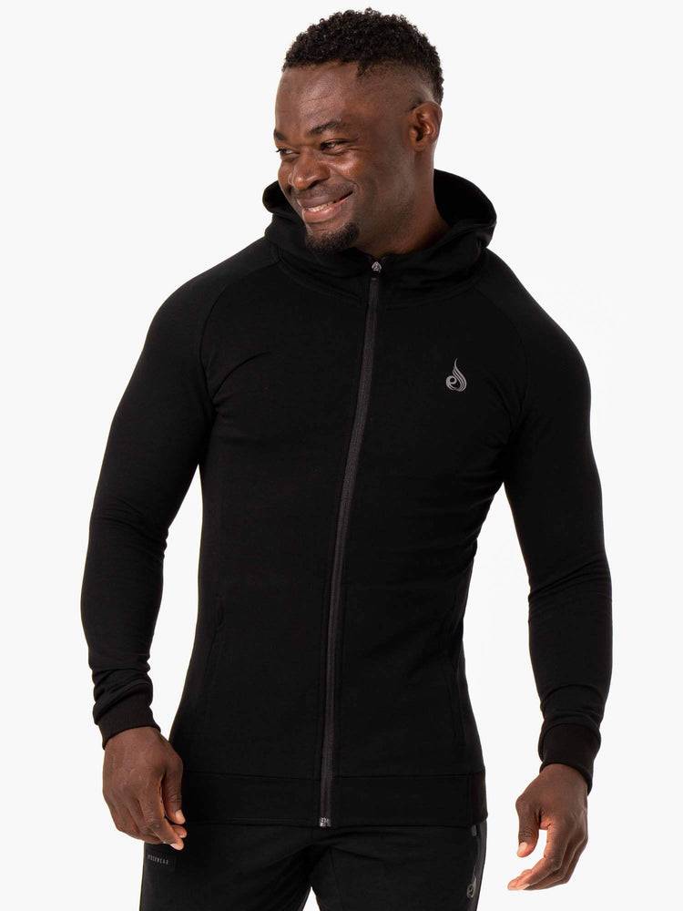 Black Ryderwear Men Hoodie Critical Zip Up Men\'s Hoodie | AU1458TV