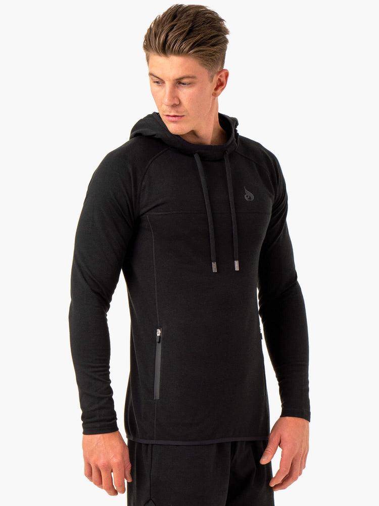 Black Ryderwear Men Hoodie Optimal Pullover Men's Hoodie | AU1466DN