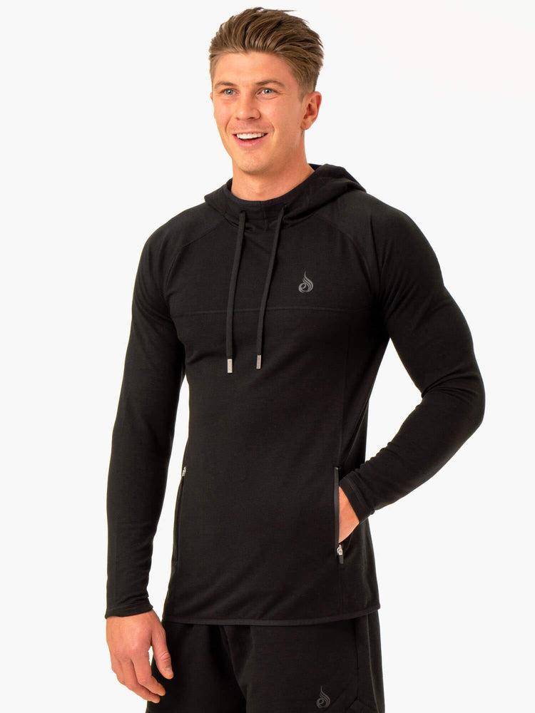 Black Ryderwear Men Hoodie Optimal Pullover Men\'s Hoodie | AU1466DN