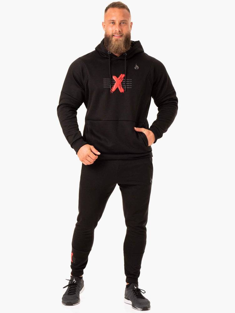 Black Ryderwear Men Hoodie RWXKG Fleece Men's Hoodie | AU1488OR