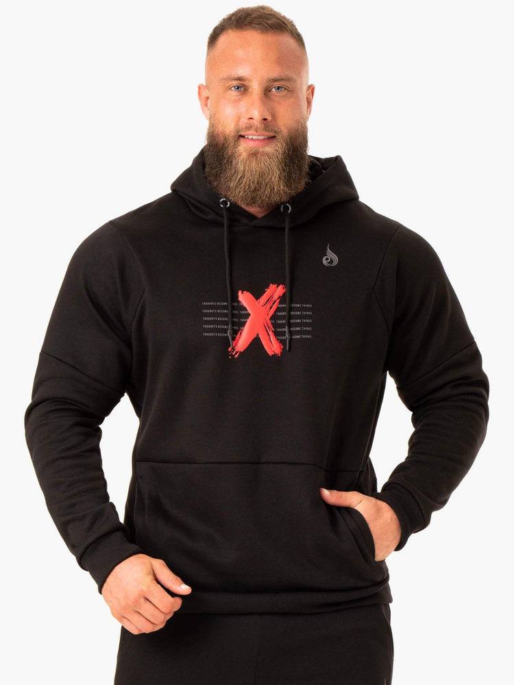 Black Ryderwear Men Hoodie RWXKG Fleece Men\'s Hoodie | AU1488OR