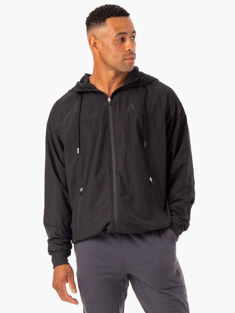 Black Ryderwear Men Jackets Optimal Windbreaker Men\'s Jackets | AU1440DN