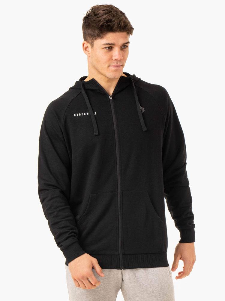 Black Ryderwear Men Jackets Pursuit Zip Up Hoodie Men's Jackets | AU1441FM