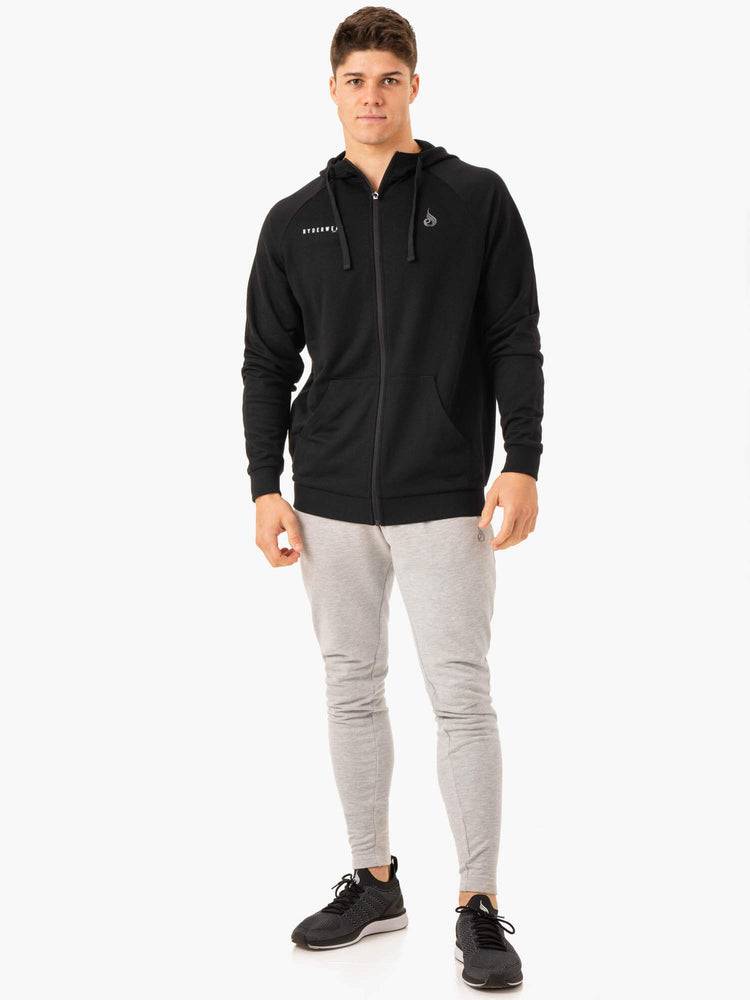 Black Ryderwear Men Jackets Pursuit Zip Up Hoodie Men's Jackets | AU1441FM