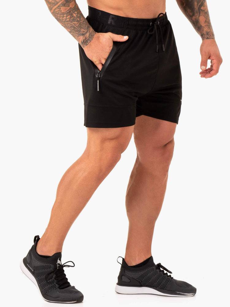 Black Ryderwear Men Shorts Action Mesh Men's Shorts | AU1338GL