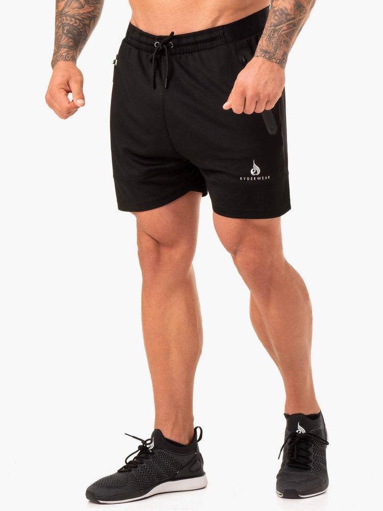 Black Ryderwear Men Shorts Action Mesh Men\'s Shorts | AU1338GL