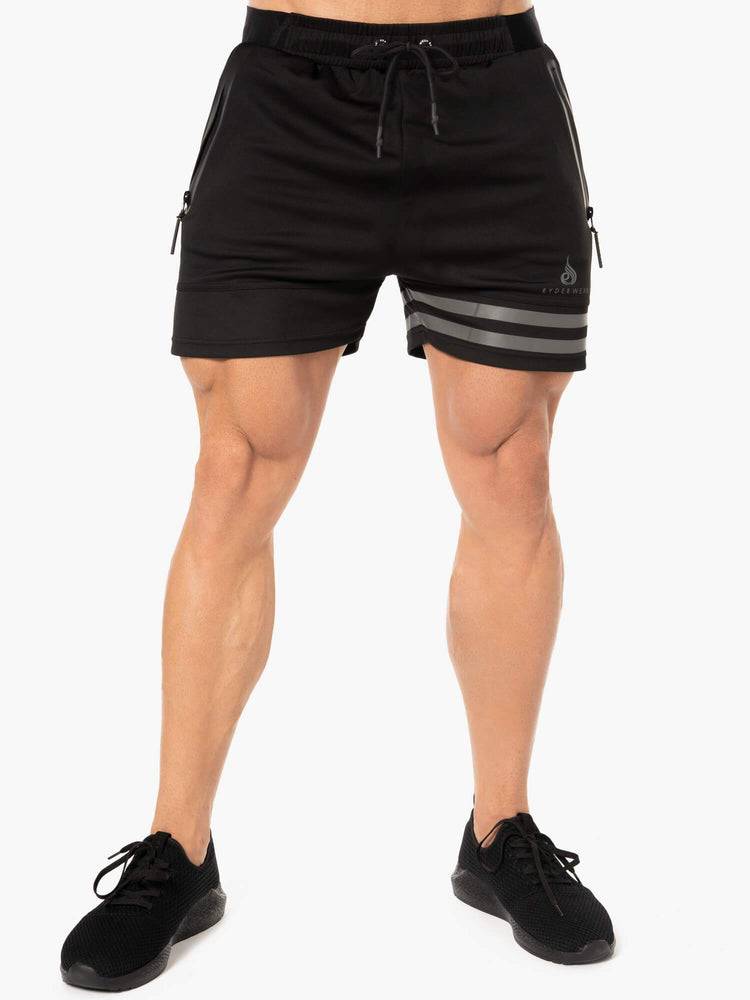 Black Ryderwear Men Shorts Evo Training Men\'s Shorts | AU1364GL