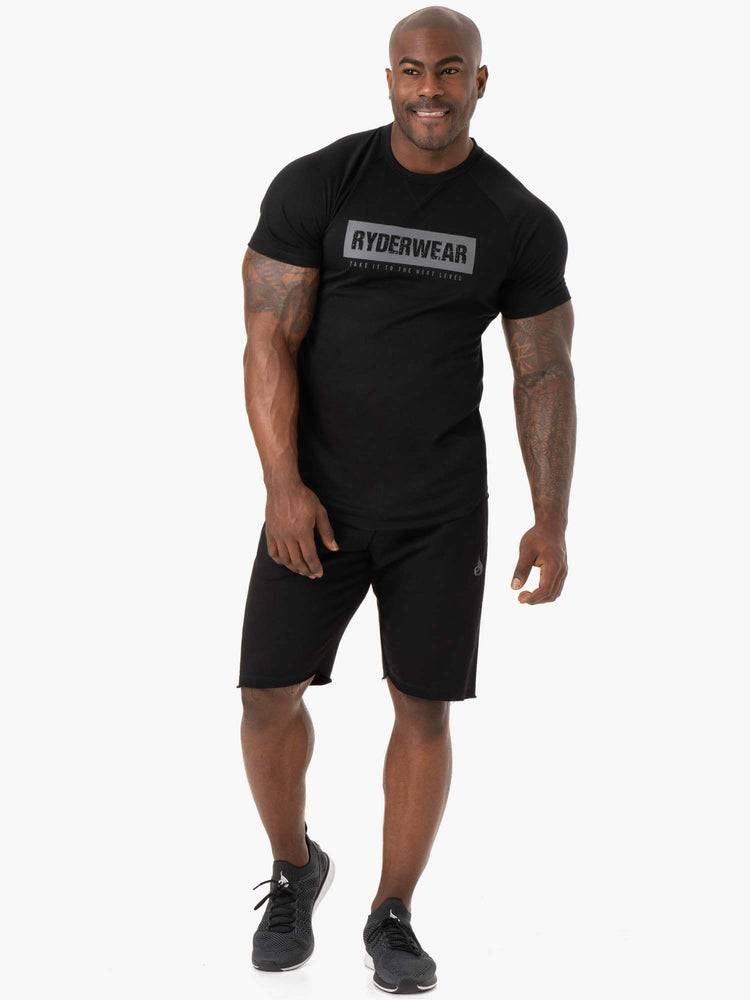 Black Ryderwear Men Shorts Iron Track Men's Shorts | AU1379RW